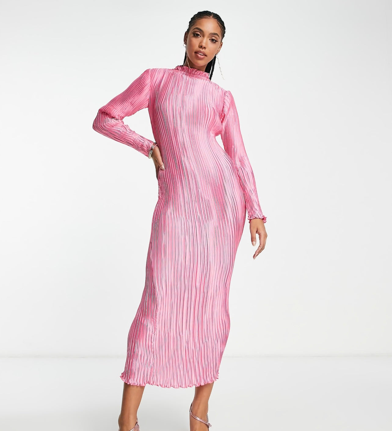 ASOS DESIGN Plisse Midi Dress