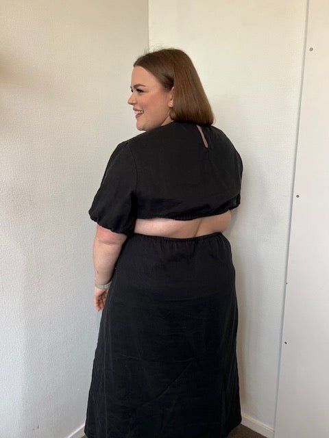 Aere Black Linen Midi - Rent a Dress with LS